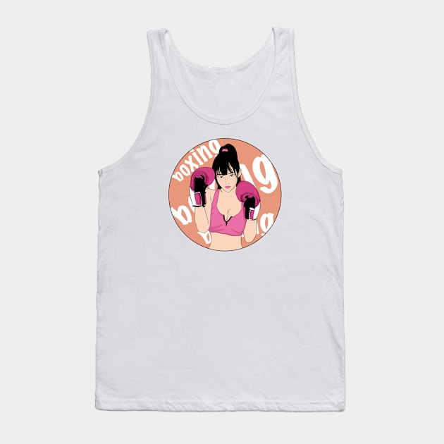 boxing girl Tank Top by stickersnesia